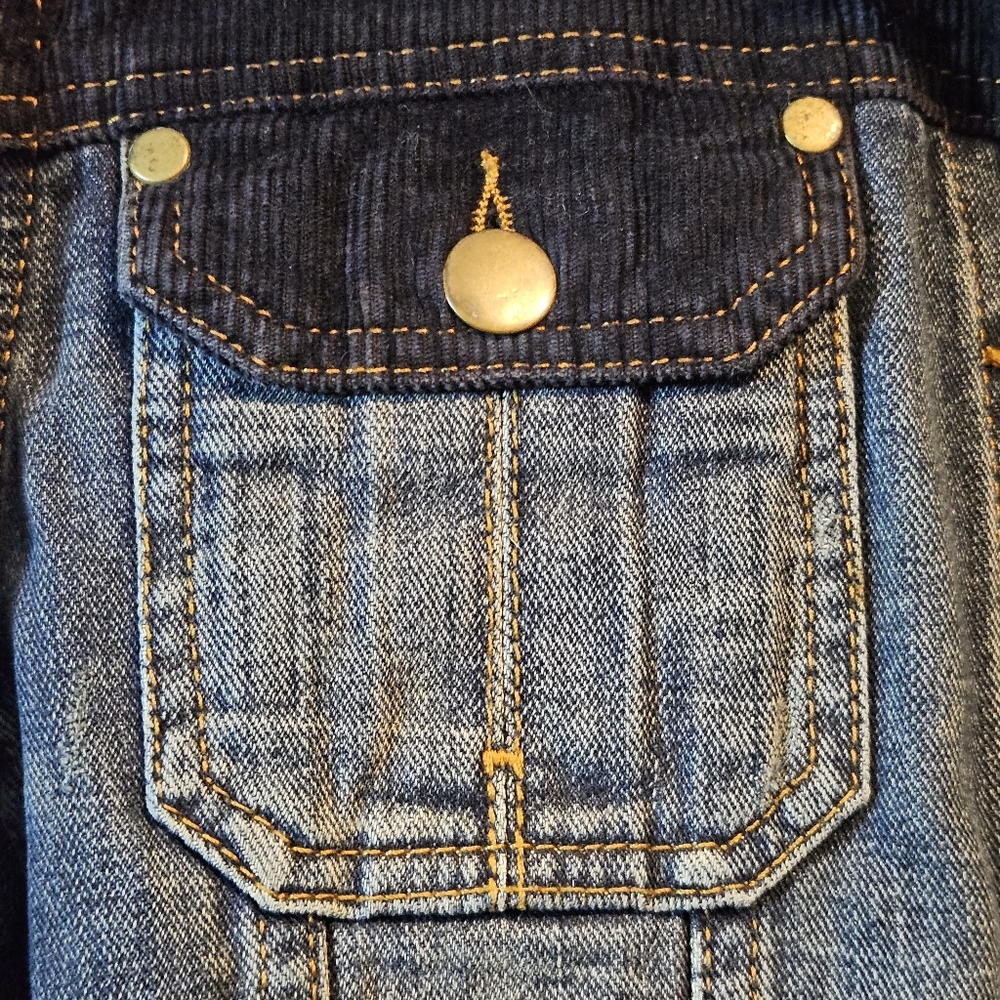 Preloved Size 12 one-off designer jeans jacket fr. sample sale. Corduroy & denim - Picture 4 of 14